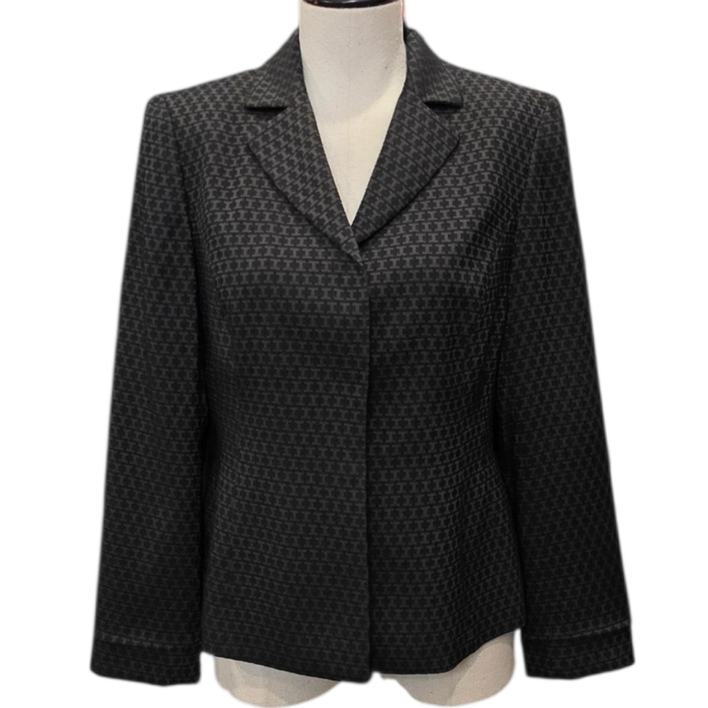 Tahari ASL Moss & Black Geometric Blazer